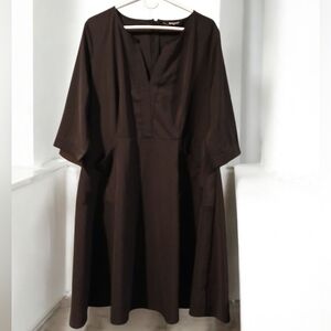 Allegra K Basic Modest Black Midi Aline Womans XL Gothic Little Black Dress Goth